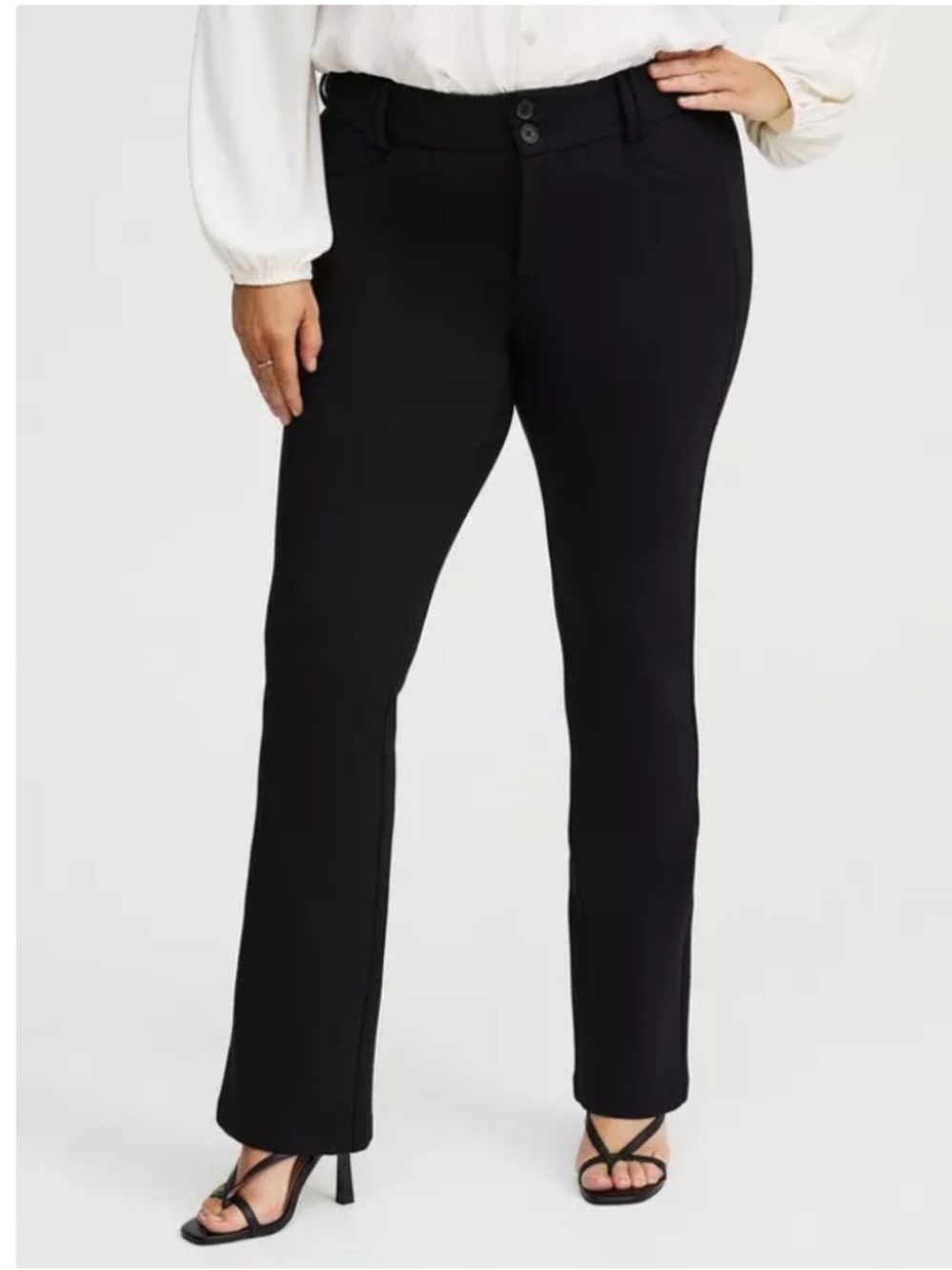 Torrid Studio Trouser Mid-Rise Bootcut Ponte Stretch Knit Pant Career Black 12
